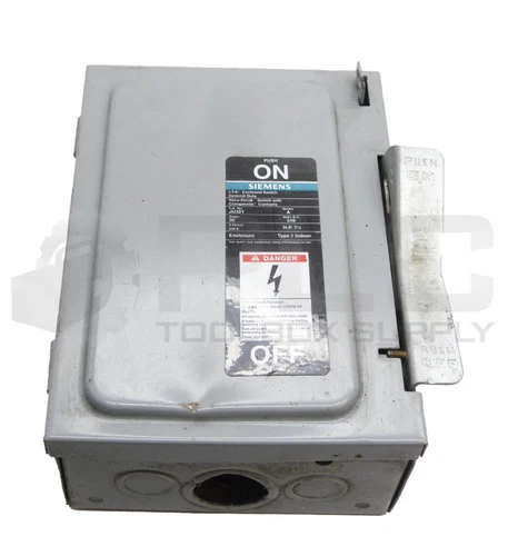 SIEMENS JU321 /A ENCLOSED SWITCH 30A 7-1/2HP 240VAC 250VDC 3PH TYPE 1