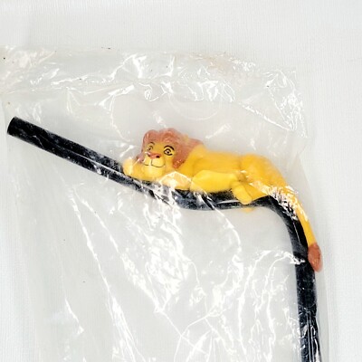 Vintage 90s Disney The Lion King Mufasa Applause Sipper Crazy Straw New Sealed