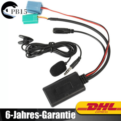 Auto Audio AUX Eingangsadapter Kabel Bluetooth 5.0 mit Mikrofon Für Renault Clio