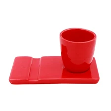 Hand-painted Traditional Portuguese Ceramic Espresso Cup with Tray