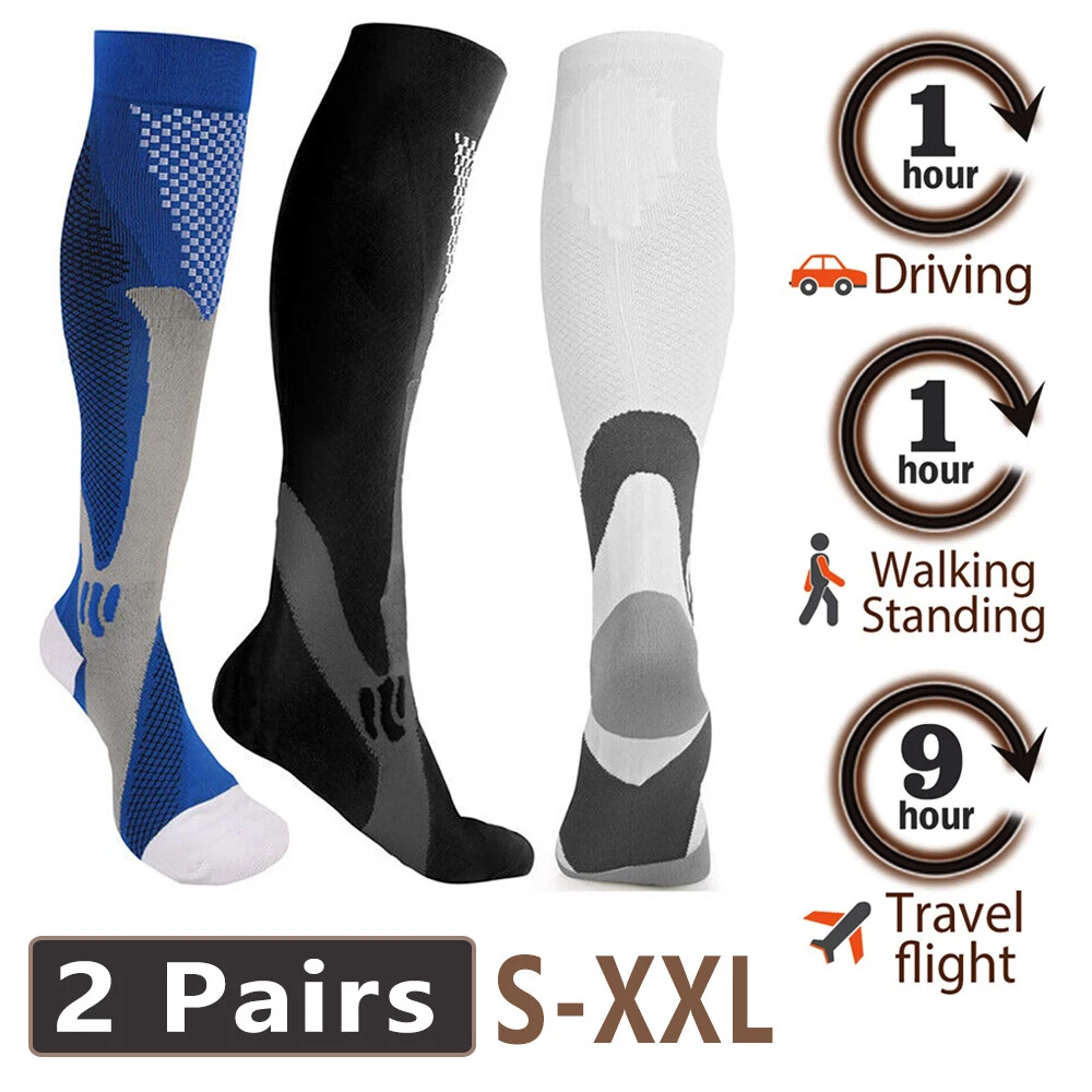 SAOLA 3 2 Paia Calze a Compressione Rame 20 30mmHg Supporto Uomo Donna Calze S XXL