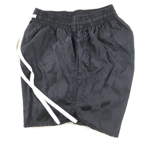 VTG 90s Augusta Shorts Youth Medium Black Checkered Nylon Swishy Track Shorts - Picture 4 of 5