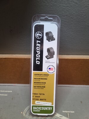 NEW LEUPOLD BACKCOUNTRY TIKKA T3/T3X 2PC 1'' HIGH BLK MATTE #171103