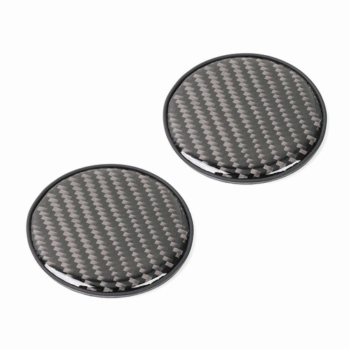 2X Black Carbon Fiber Cup Holder Pad NonSlip Water Cup Slot Mat Car