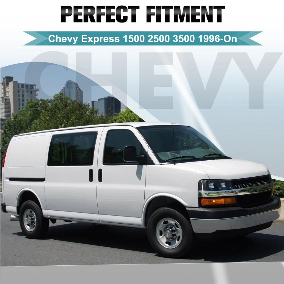 Escalera techo furgoneta tamaño completo para Chevy Express GMC Savana 1996-en 800 lb blanco Foto 4 de 4