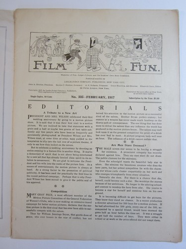 Film Fun Magazine, No. 335 Feb. 1917 GD/VG Scarce! - Imagen 5 de 7
