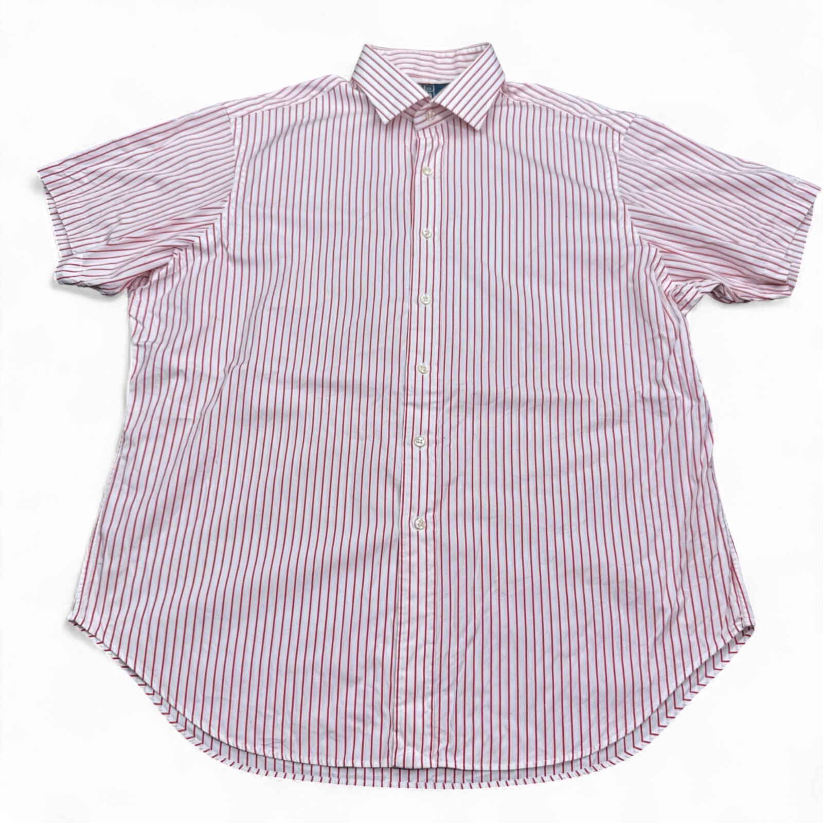 Vintage Polo Ralph Lauren Button Up Shirt Mens Size 17.5-36/37 Red Striped