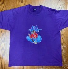 VTG 90s Screen Stars DIY Handmade Native Women Shirt Sz XL Purple 1 of 1