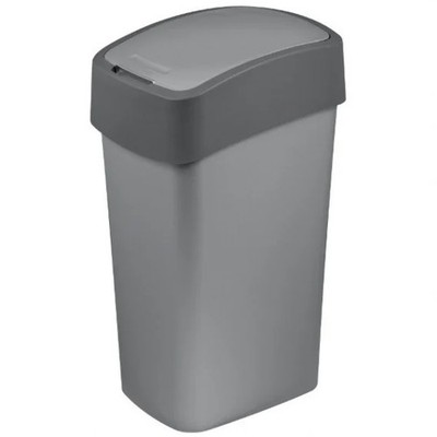 CURVER Mülleimer FLIP BIN Abfallbehälter 45L silber/grau