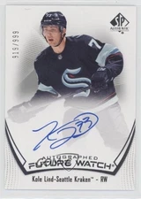 2021-22 SP Authentic Auto Future Watch /999 Kole Lind #144 Rookie Auto RC