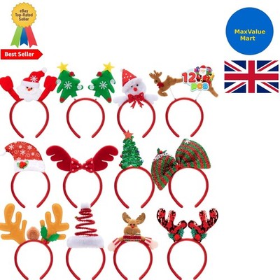 Fröhliche 12er Pack Weihnachts Stirnbänder - Festliche Stimmung mit Familie & Freunden teilen