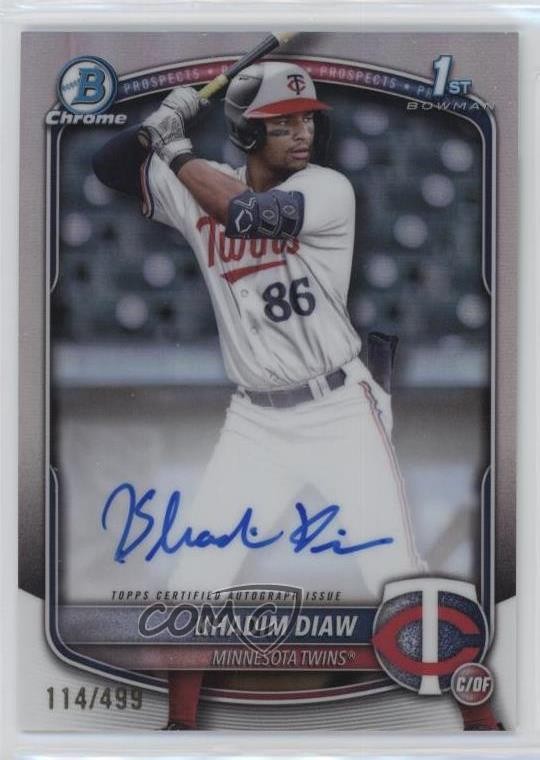 2025 Bowman Chrome Prospect Refractor 114/499 Khadim Diaw #CPA-KDW Auto 0c3e