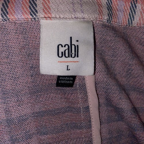CABI Womens Playdate Crop Jacket Size L Pink Plaid Style# 6257 Tailored - Picture 11 of 12