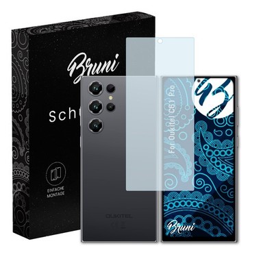 Bruni 2x Folie für Oukitel C61 Pro Schutzfolie Displayschutzfolie