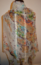 Vintage Ladies Shear Colorful Scarf