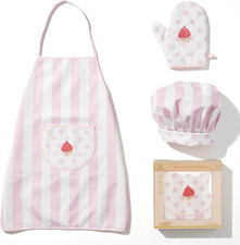 Kid Apron and Chef Hat Set, 3 Pcs Children Cooking Baking Set Kits Role Play Che