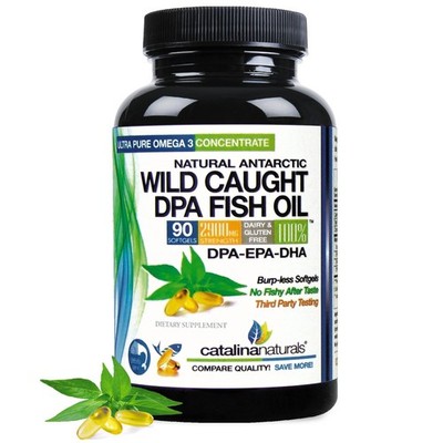 Fish Oil Omega-3 Supplement   Wild Caught DPA EPA DHA   90 Count (Pack of 1)