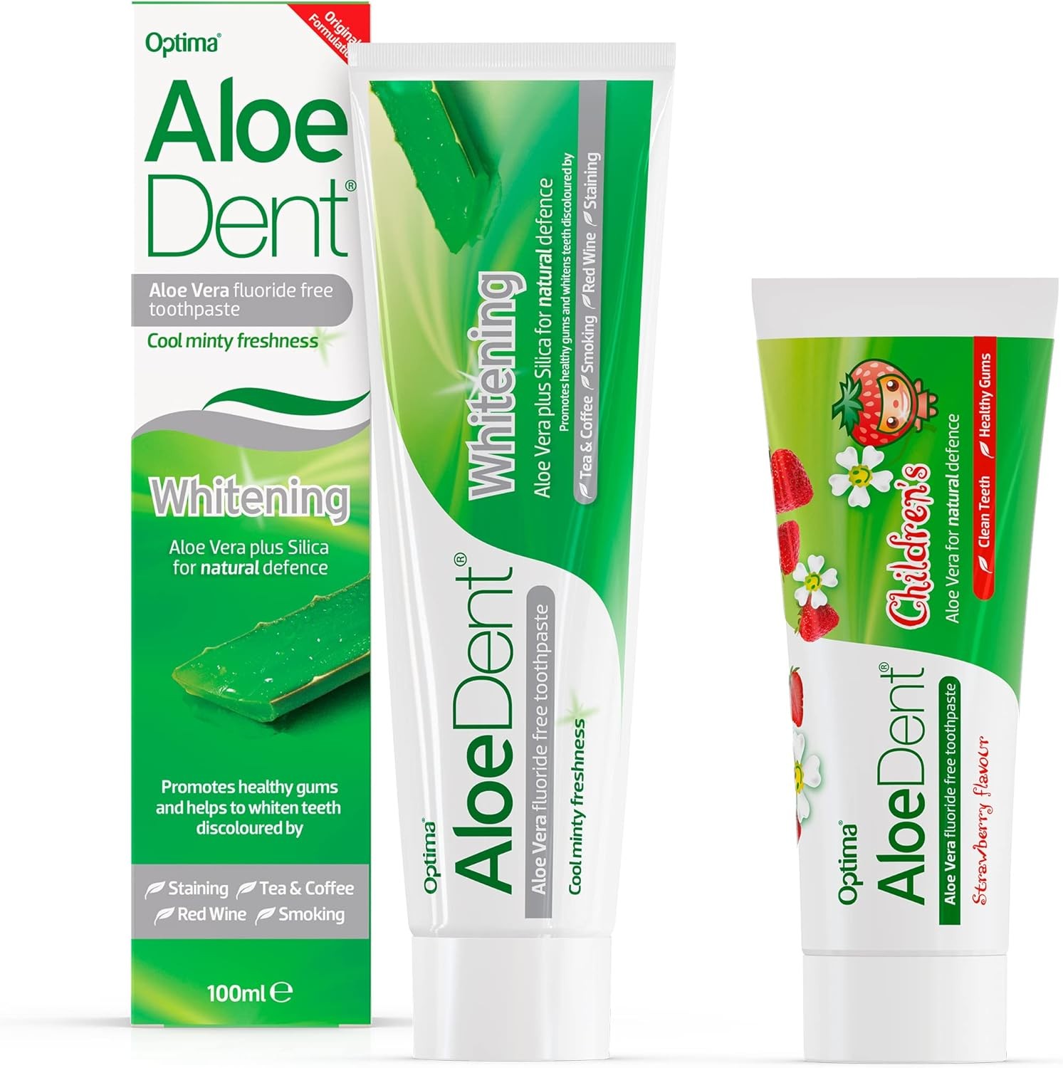 Aloe Dent Whitening Aloe Vera Toothpaste and Children's Toothpaste, Fluoride Fr