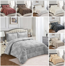 Bedspread Quilted Throw Comforter Floral Jacquard Bedding Set with Pillow Shams
