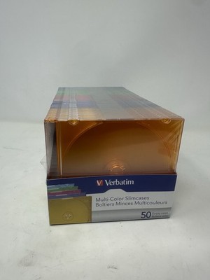 VERBATIM 94178 Color CD/DVD Slim Cases 50 Pack Factory Sealed