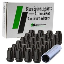 M12x1.50 Lug Nuts for 24 Lug Nuts  1 Tool for Aftermarket Wheels Black