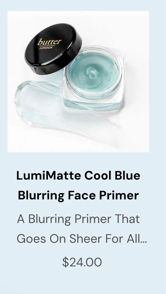 Butter LONDON LumiMatte Cool Blue imprimación desenfocante, imprimación de maquillaje desenfocante, mate Foto 4 de 4
