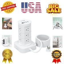 Surge Protector Power Strip Tower - 12 Widely Outlets with 4 USB Ports 1 USB ...