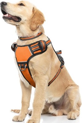  Dog Harness No Pull, Pet Harnesses with Dog Collar,Adjustable Reflective Oxford