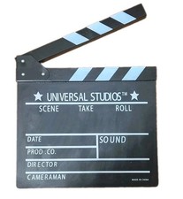 Universal Studios-branded movie director's clapperboard or film slate