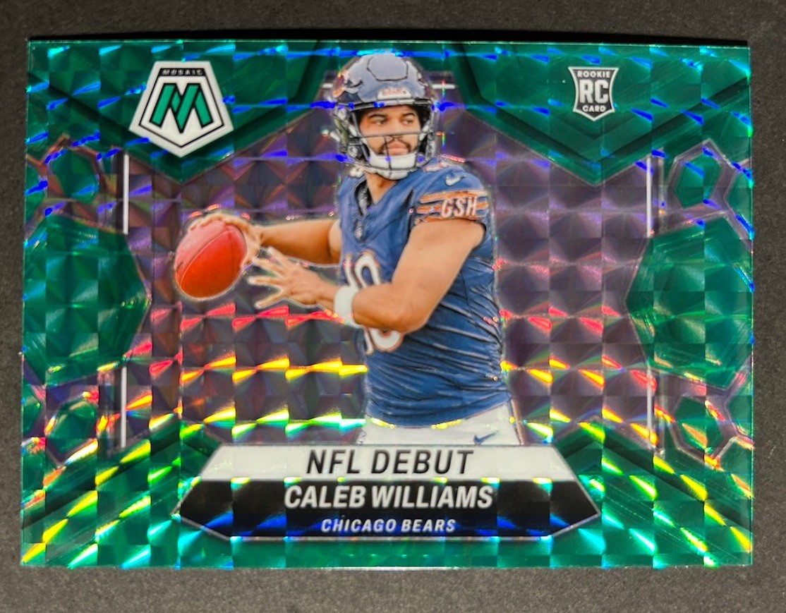 2024 Mosaic Football Green Prizm NFL Debut Caleb Williams Rookie Bears RC