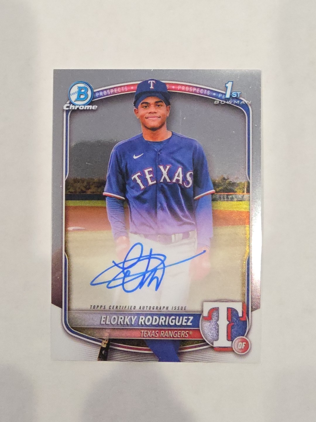 Elorky Rodriguez 2025 Bowman Chrome AUTO 1st Bowman #CPA-ER Rangers