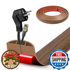 Floor Cord Cover Cable Organizer Self Adhesive Cord Hider Floor 10FT Misty Brown