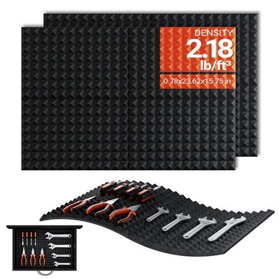 Toolbox Organizer Foam Inserts Sheets, Non-Slip Trap Mat for Tool Drawer, Cab...