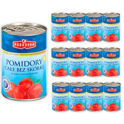 3850104987946 Podravka Pomidory całe bez skórki 400 g x 12 sztuk ZESTAWY