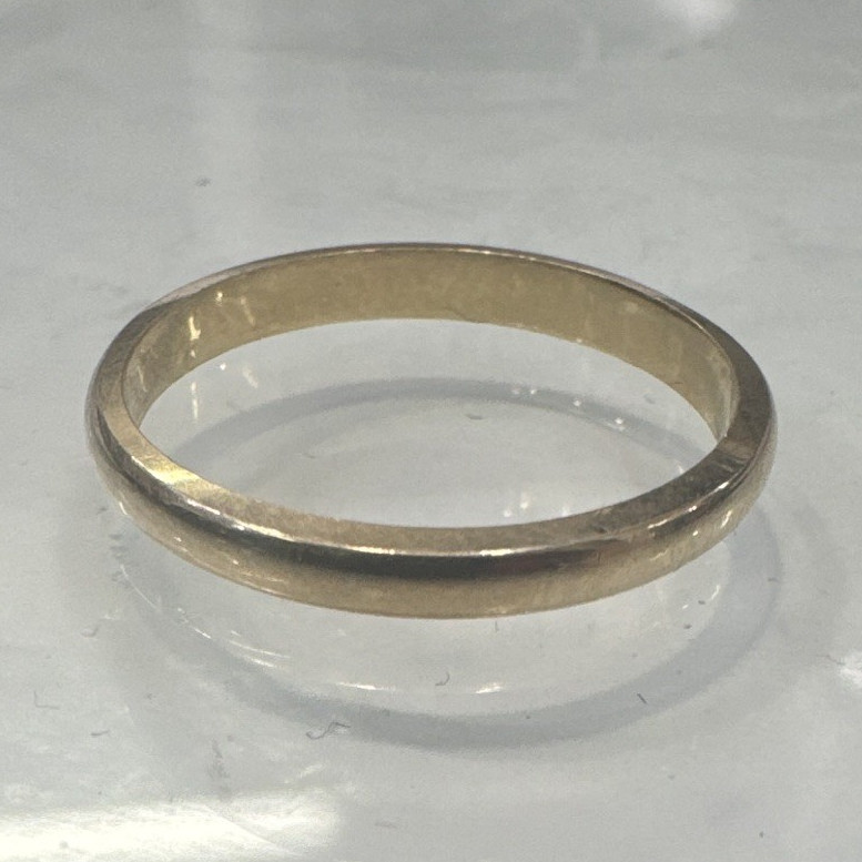 10k Flat Yellow Gold Wedding Band Ring Size 5.25 2.1mm Plain Band