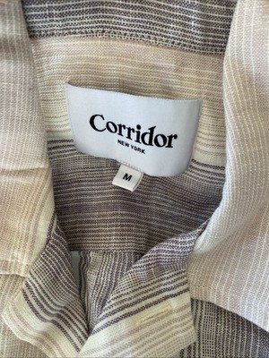 Corridor Sunset Stripe SS Camp Violet Shirt Sz M.  NWT. Box8