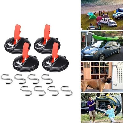 Suction Cup Hook System with Hooks for Secure Car Mounting Camping Gear Fixation