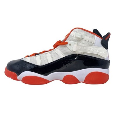 Air Jordan 6 Rings 'Bred' White Black Sneakers, Size 6.5Y / 8W