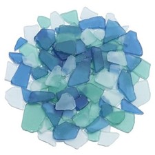 Sea Glass for Crafts - 14oz Frosted Seaglass Pieces - Blue, Aqua Green, White