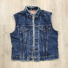 Levi  s Vintage BIG E Red Tab Sleeveless Blue Jean Denim Jacket Vest