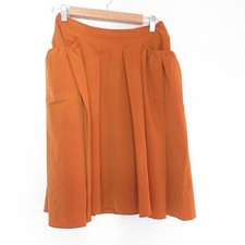 FOXEY NEW YORK Stretch Pleated Skirt, Size 40, Orange Women USED
