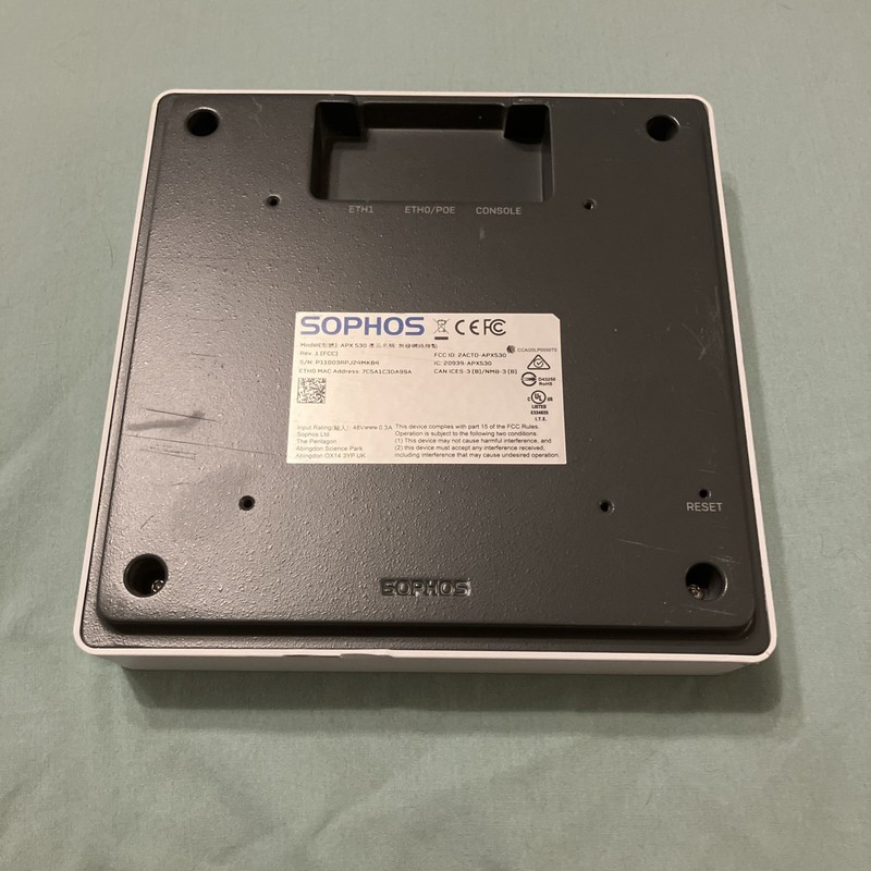 Sophos APX 530 Wireless Access Point Used UNTESTED AS-IS White