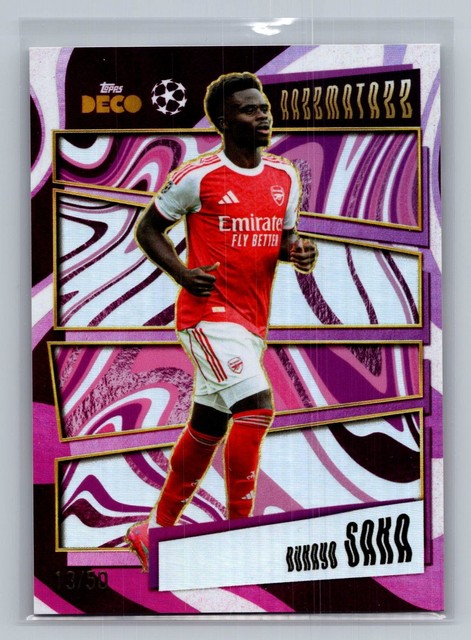 2025-26 Topps Deco Premier League - Bukayo Saka - Arsenal Razzmatazz Purple /50