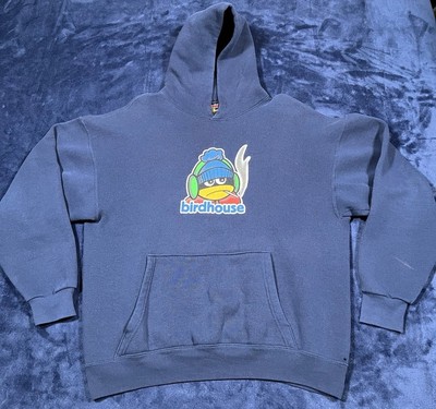 Vintage 90s Birdhouse Skateboards Willy Santos Penguin Hoodie Size