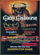 Ozzfest Ozzy Osbourne May 2002 Promo Poster 23.5 x 32.5