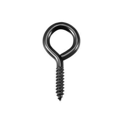 1.4'' Eye Screw Hooks Self Tapping Screws Hook Ring Black 16pcs
