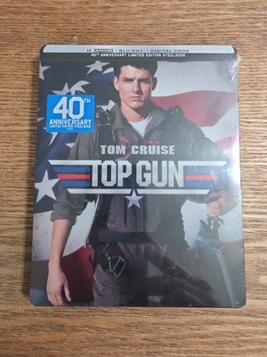 Top Gun 4K Ultra HD + Blu-ray + Digital 40th Anniversary Steelbook New MINT