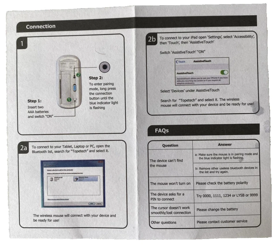 Slim Bluetooth Wireless Mouse, Silver - Topetech - Image 4 of 4