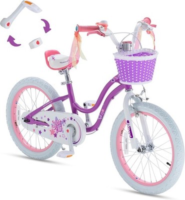 RoyalBaby Girls Classic & EZ Swap Kids Bike - Balance & Pedal Bicycle - 18 Inch