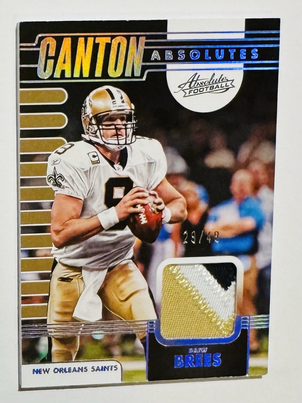 2023 Absolute Canton Drew Brees 29/49 Jersey 3 Color Patch Saints